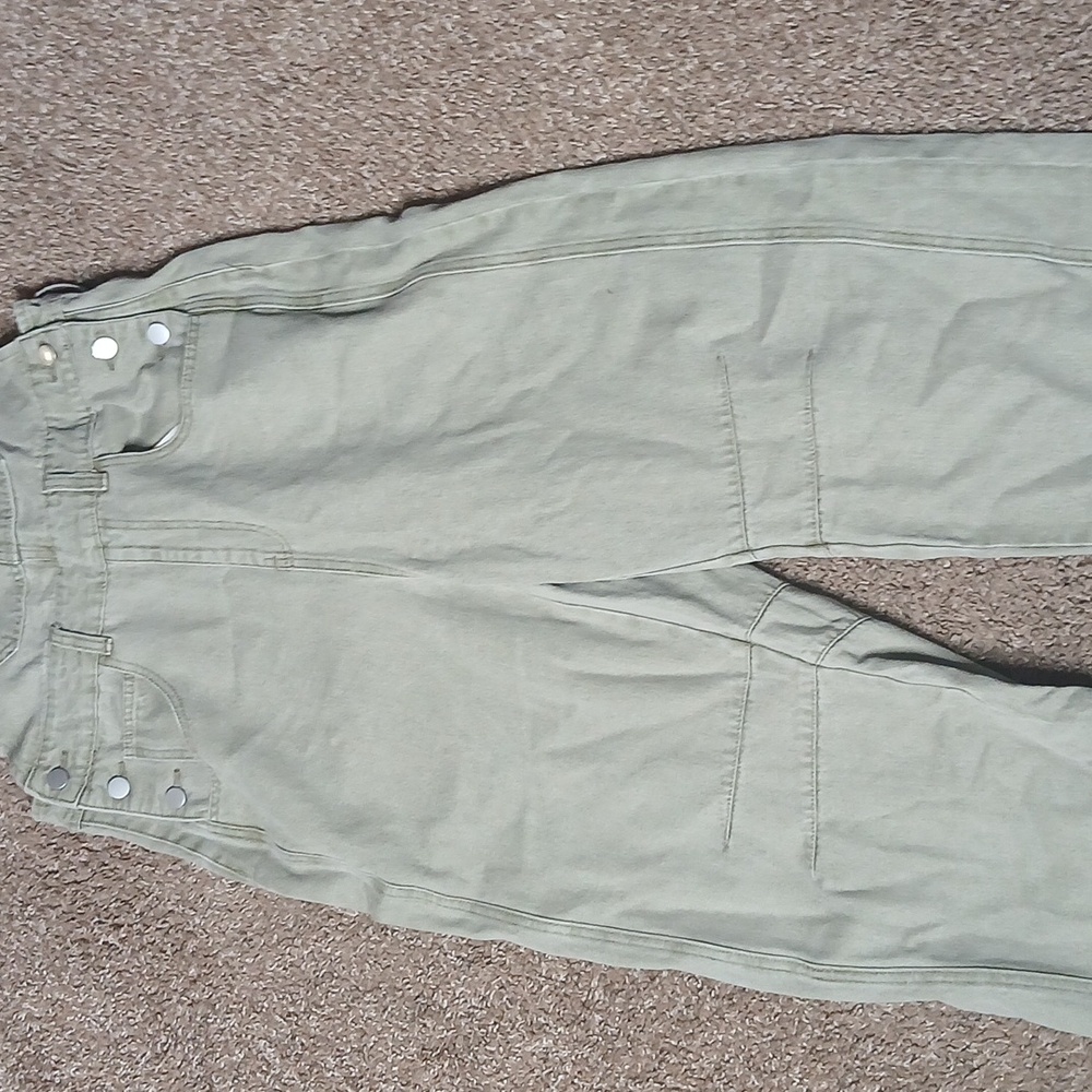 Light Olive Green Overalls Size Large - Picture 3 of 16